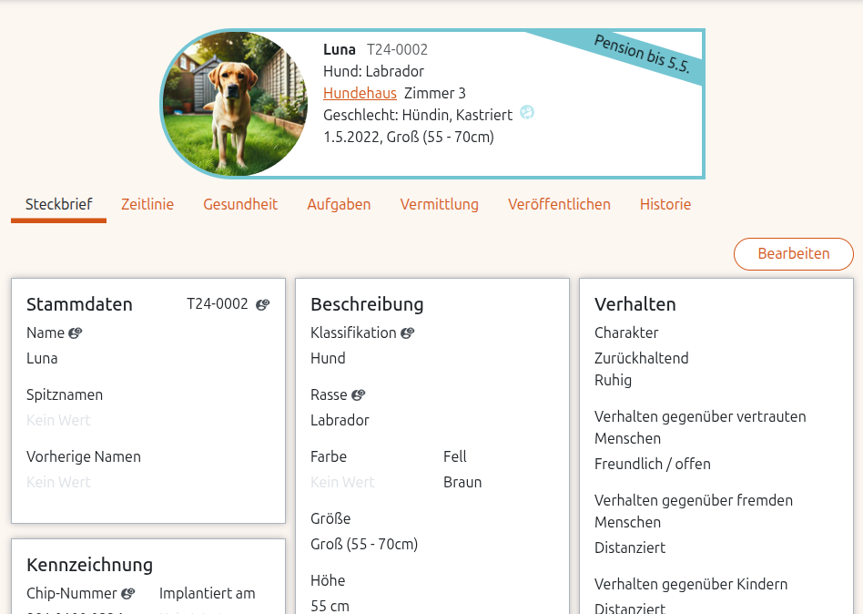 Tier-Steckbriefe